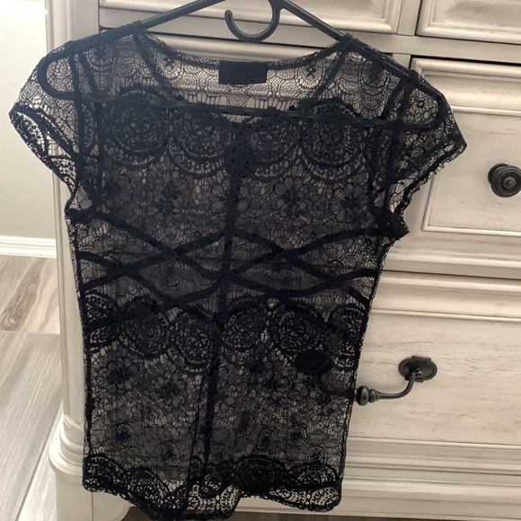 NOR Denmark black lace/crochet top size Xs - Picture 5 of 7